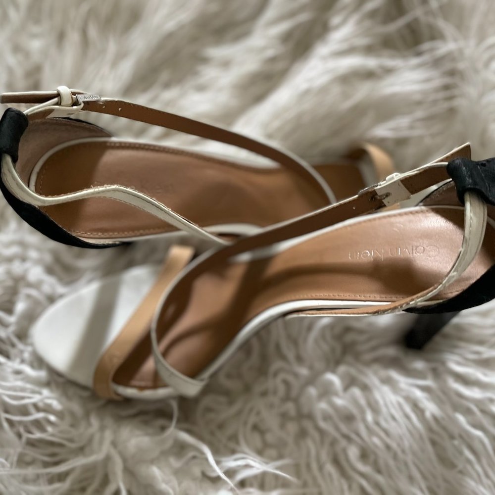 Calvin Klein patent leather strappy heel